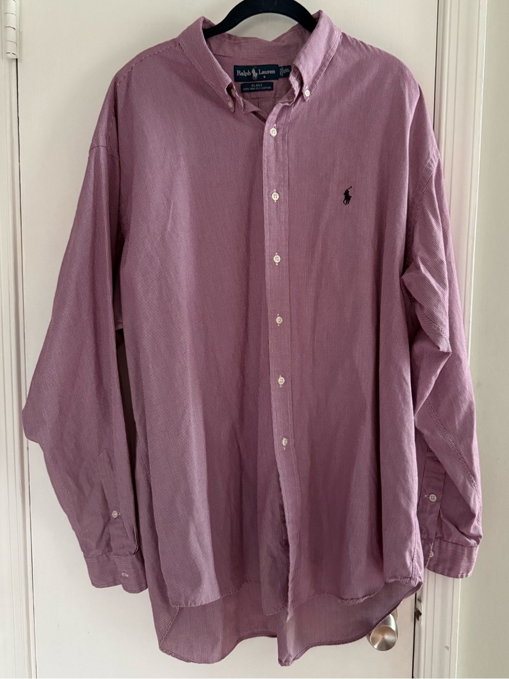 Ralph Lauren Blake 100% Cotton Red Gingham Button Down Shirt Size XXL